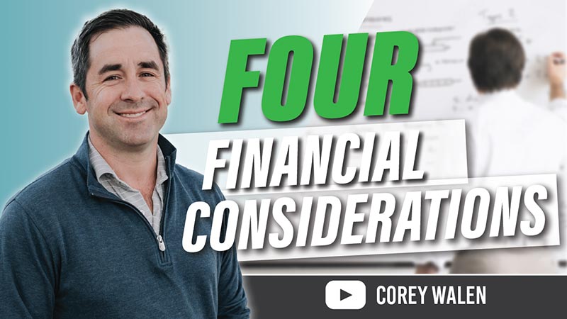 YouTube title page: Four Financial Considerations